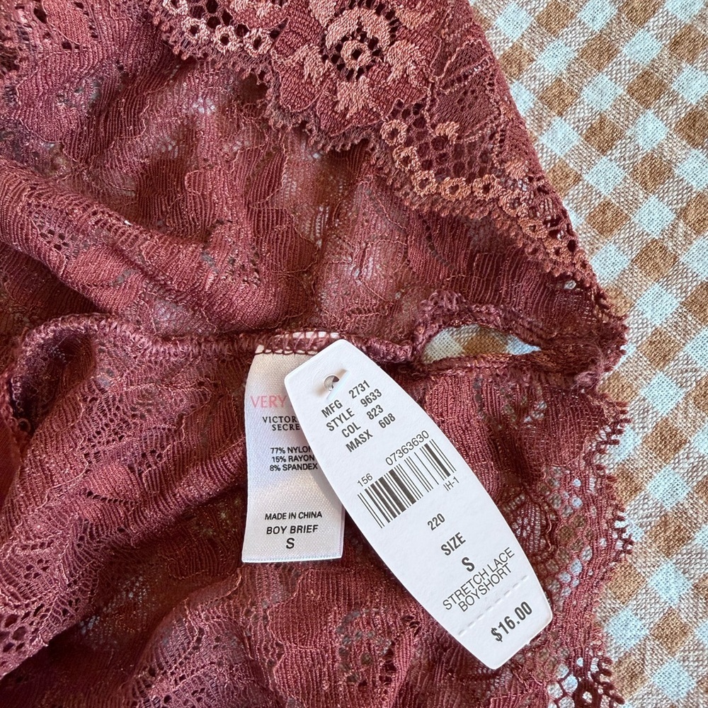 Victoria's Secret Burgundy Lace Panties NWT - Picture 4 of 4